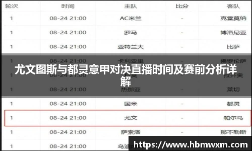 尤文图斯与都灵意甲对决直播时间及赛前分析详解